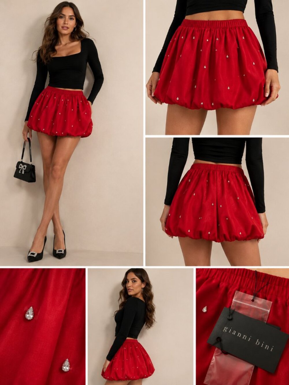 Gianni Bini Embellished Bubble Mini Skirt – NWT